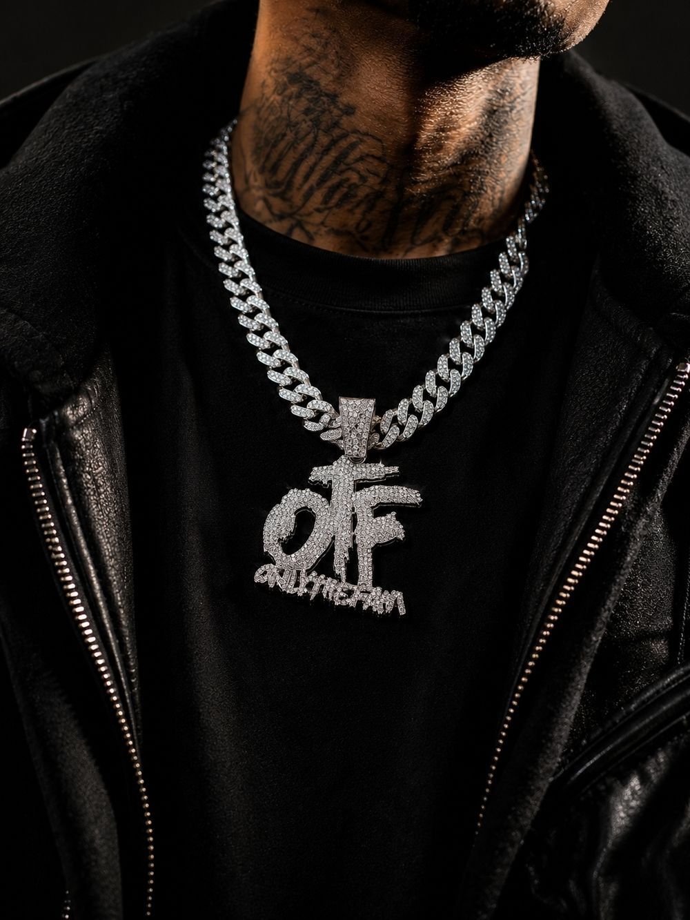OTF Iced Out Cuban Link Necklace Set